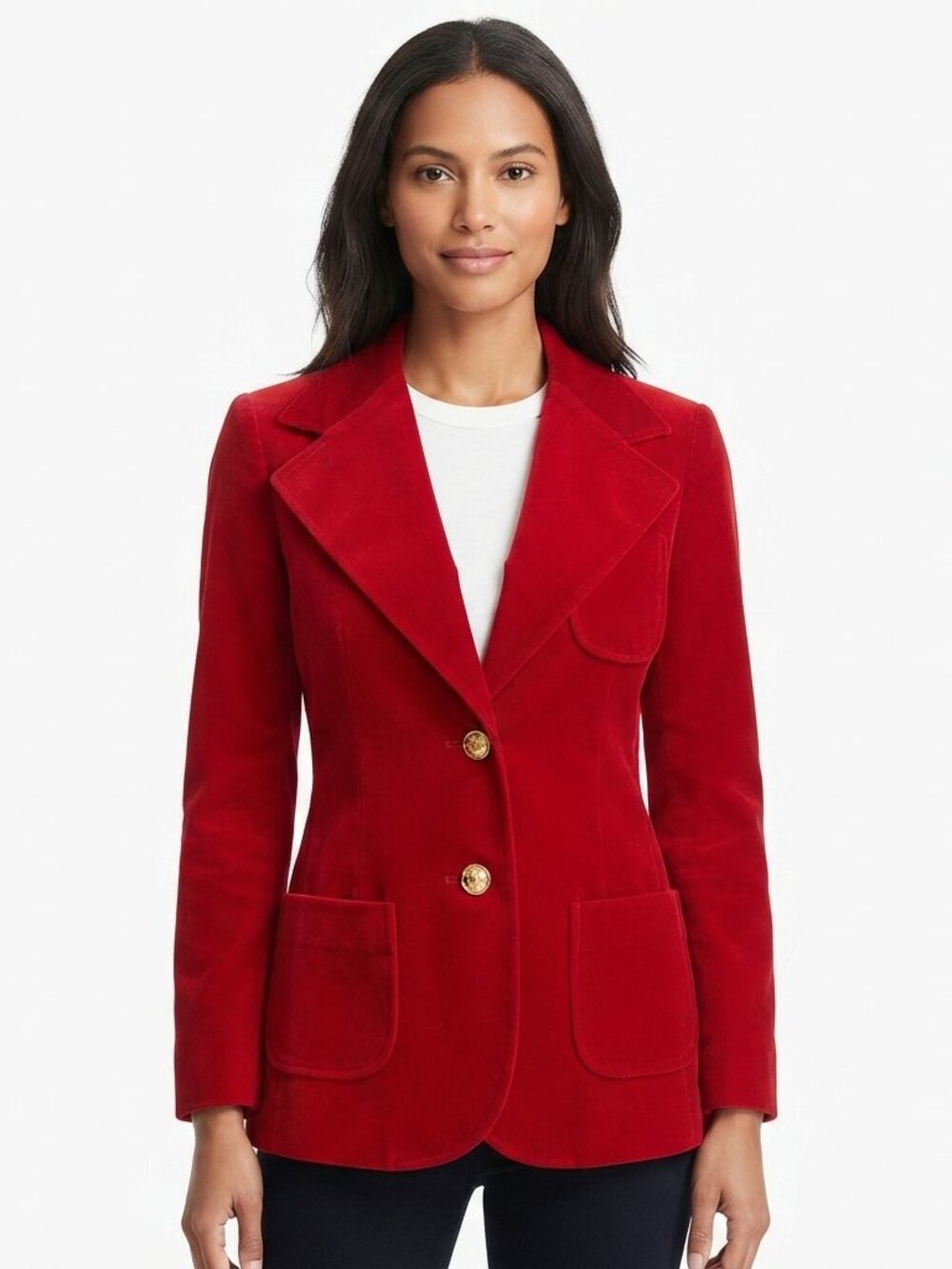Surrey Classics Cherry Red Vintage Velvet Blazer- Sz. Med